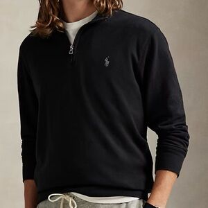 Polo Ralph Lauren Jersey Quarter-Zip Pullover Black Large
